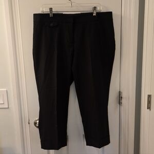 New York Company Women's Black Cropped Cuffed Dress Pants, Size 14 (1028)